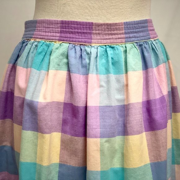 Vintage Summer Plaid Checkered Skirt - Picture 3 of 8